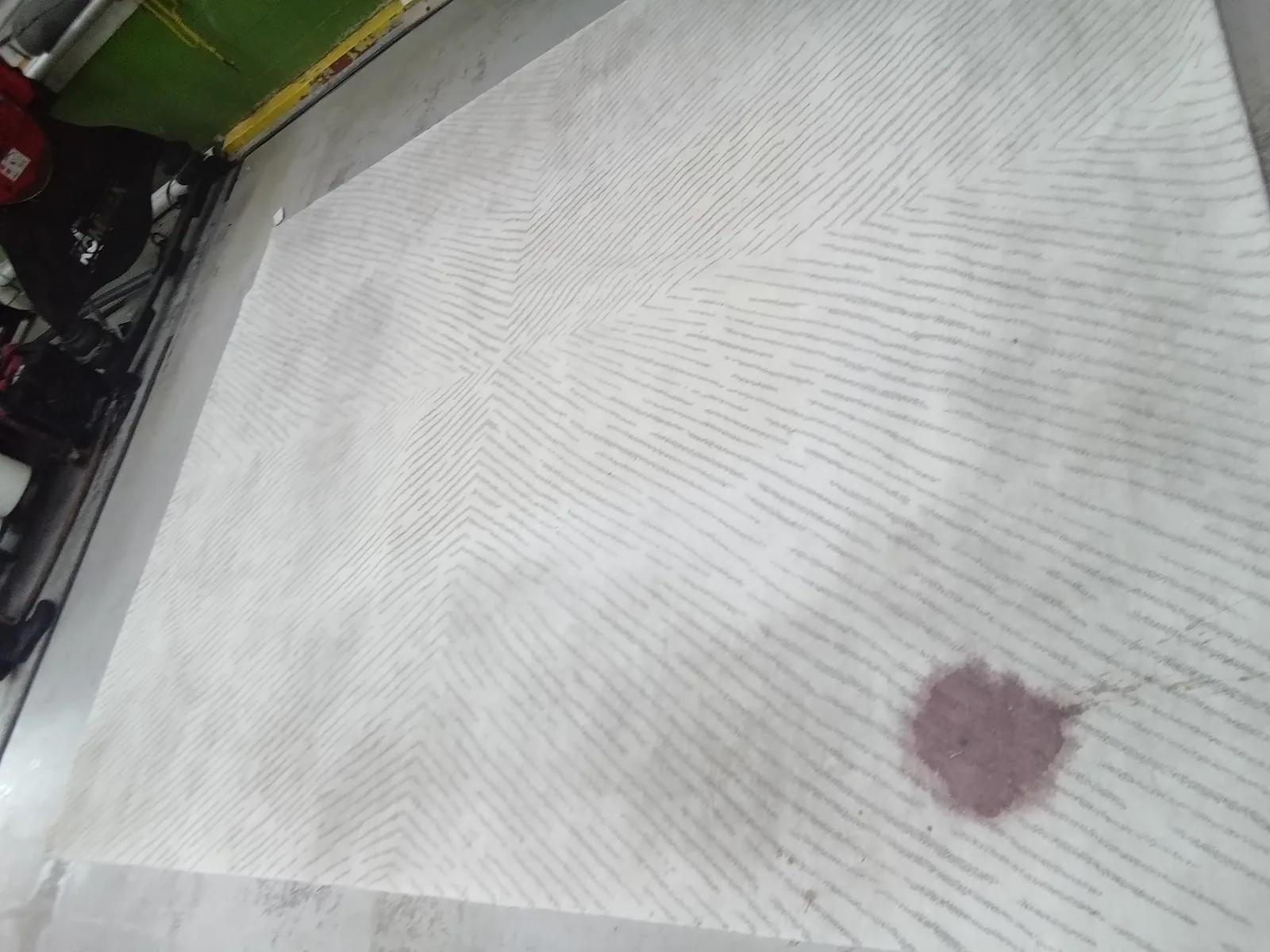 A rug laid out at the plant in Boynton Beach